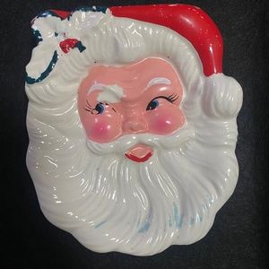 Vintage ceramic Santa spoon rest